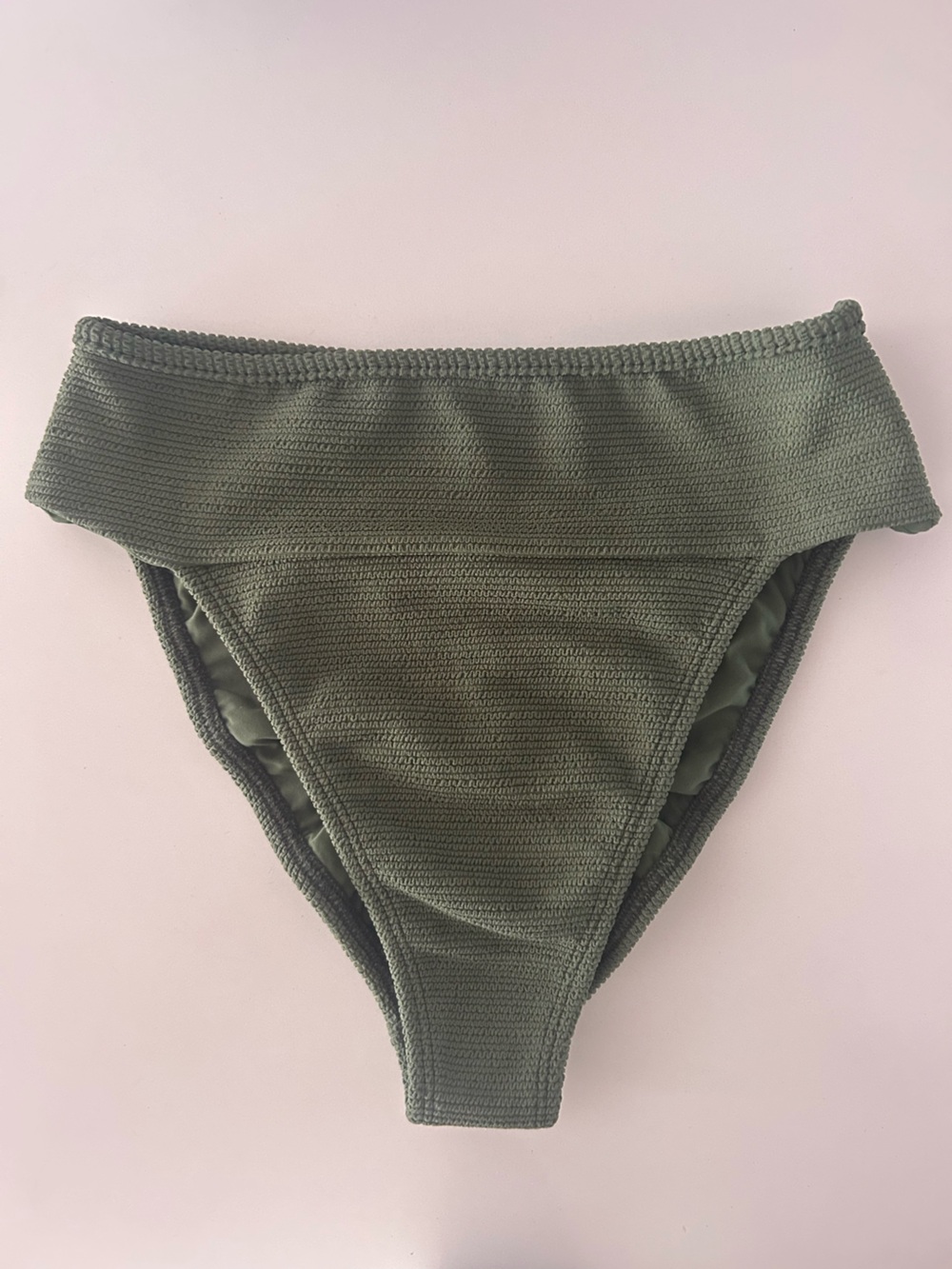 Montce Olive Green Ribbed High Cut Women’s  Bottom - Tamarindo bottom NWOT